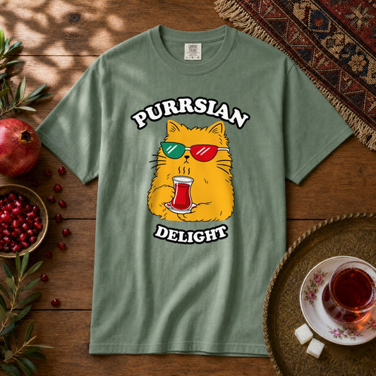 Purrsian Delight Premium Tee - Light Green