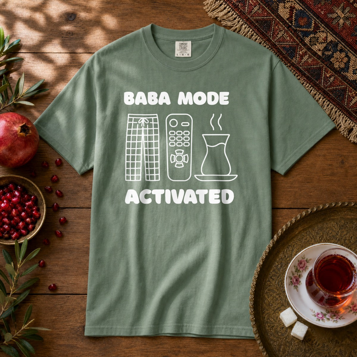 Baba Mode Activated Premium Tee - Light Green