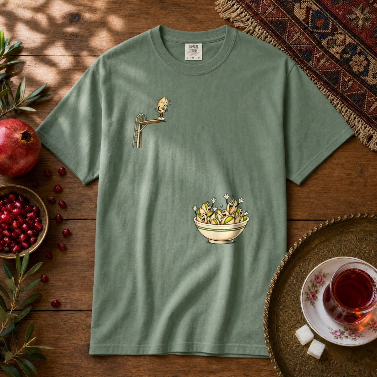 Diving Pistachio Premium Tee - Light Green