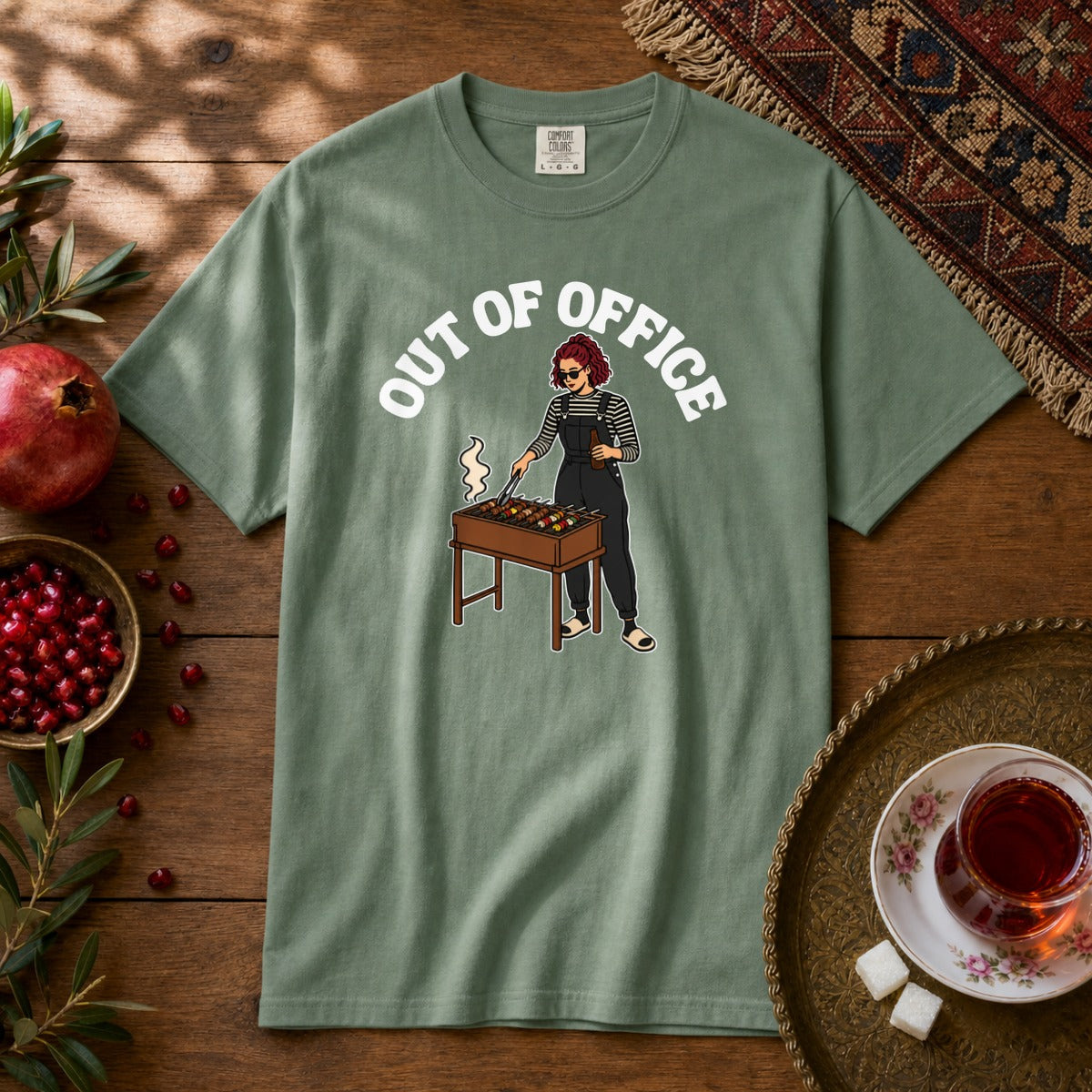 Out of Office - Female Premium Tee - Light Green