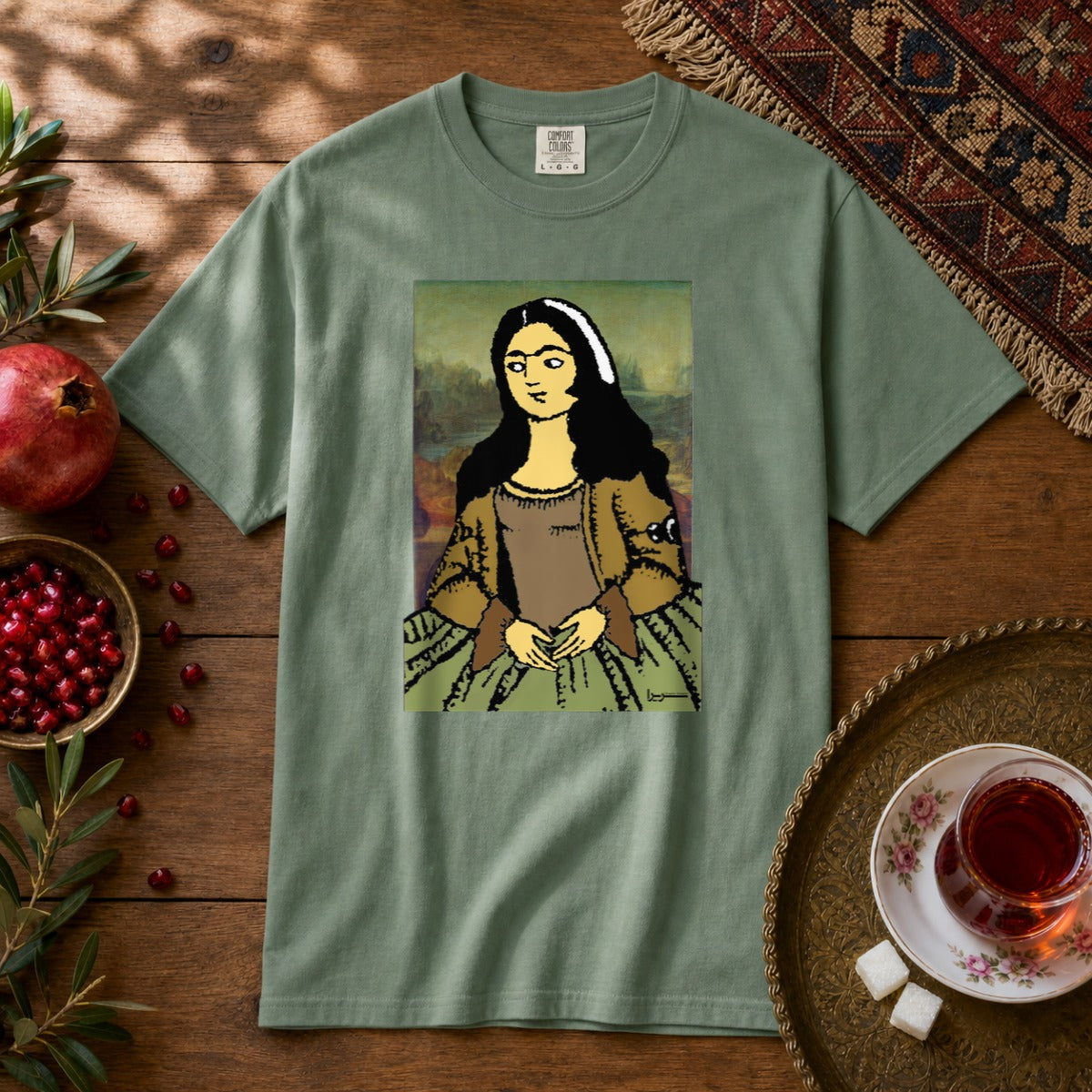 Mona Lisa Premium Tee - Light Green