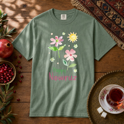 Happy Nowruz - Watercolor Premium Tee - Light Green