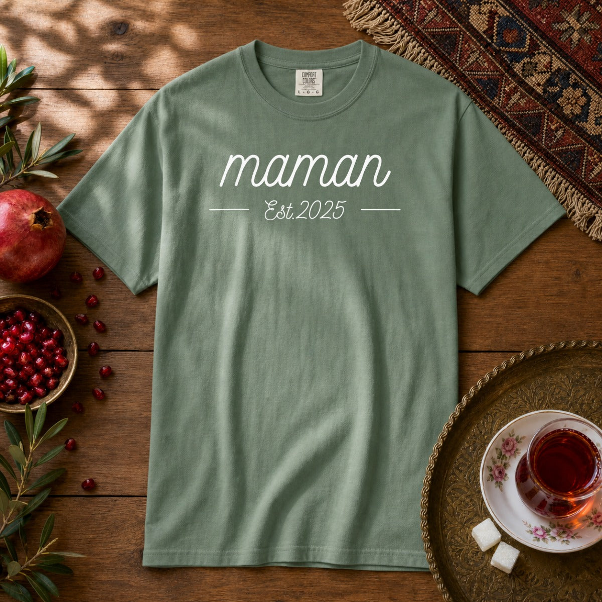 Maman, Est 2025 Premium Tee - Light Green