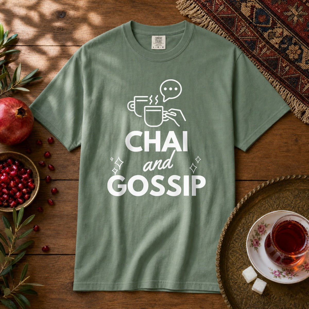 Chai and Gossip Premium Tee - Light Green
