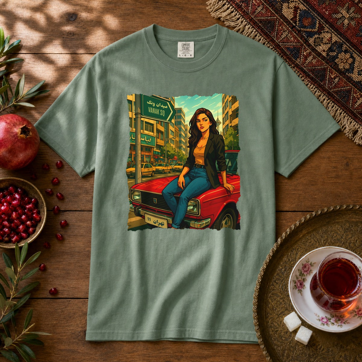 Paykan Girl Premium Tee - Light Green