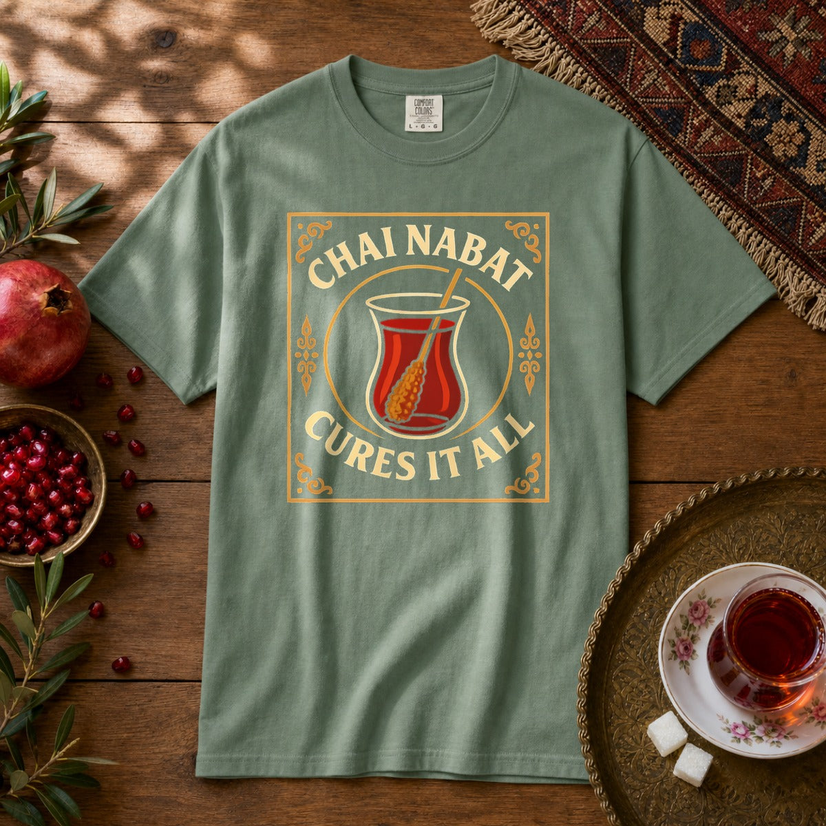 Chai Nabat Cures it All Premium Tee - Light Green