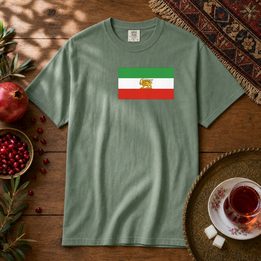 Shir-o-Khorshid (Lion & Sun) Premium Tee - Light Green