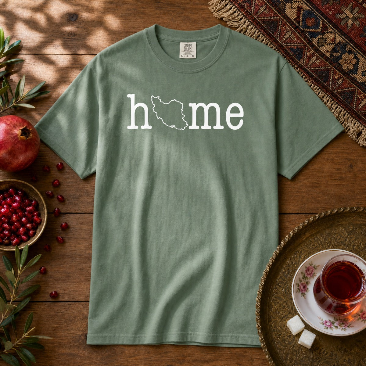 Iran Home Map Premium Tee - Light Green