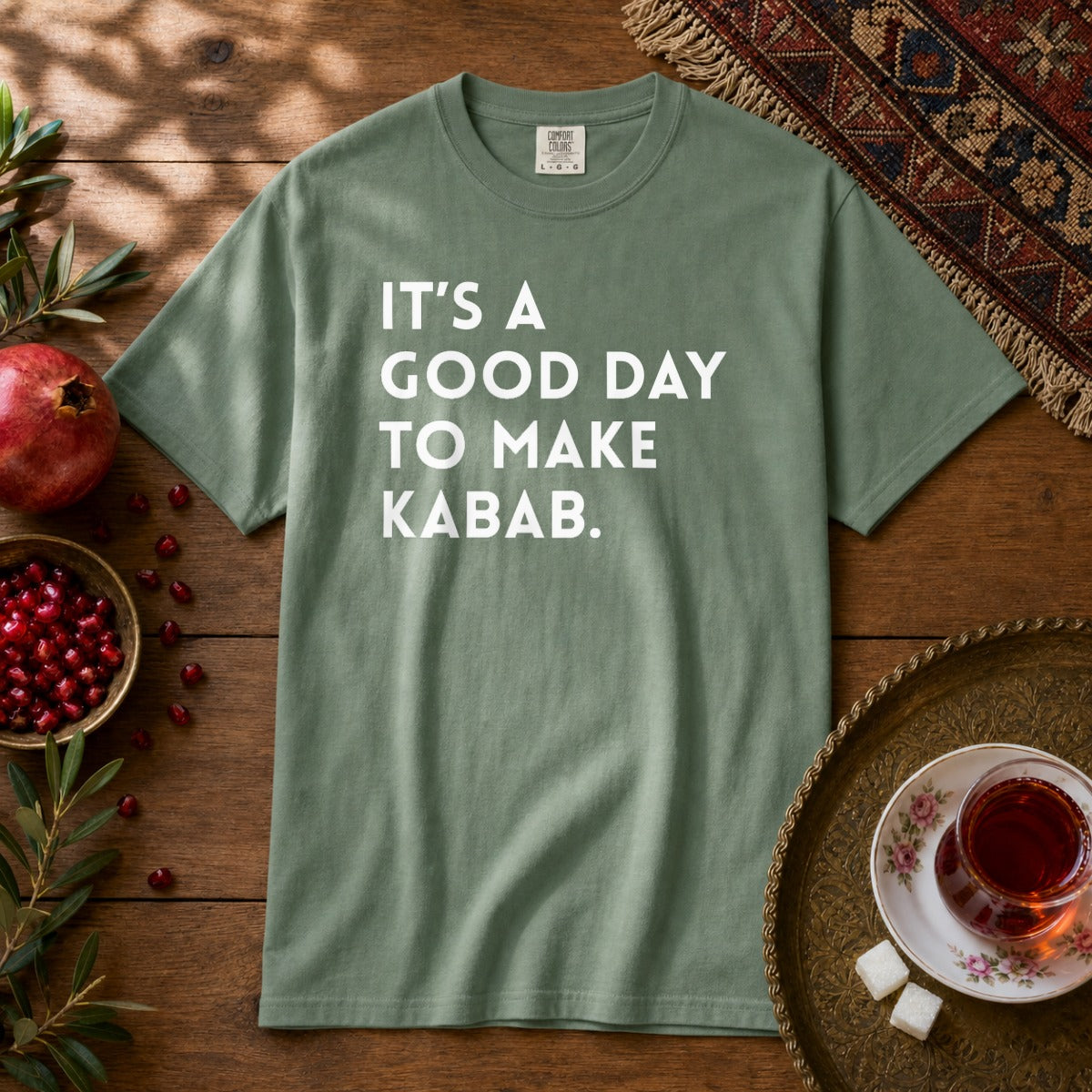 It's a good day to make Kabab. Premium Tee - Light Green