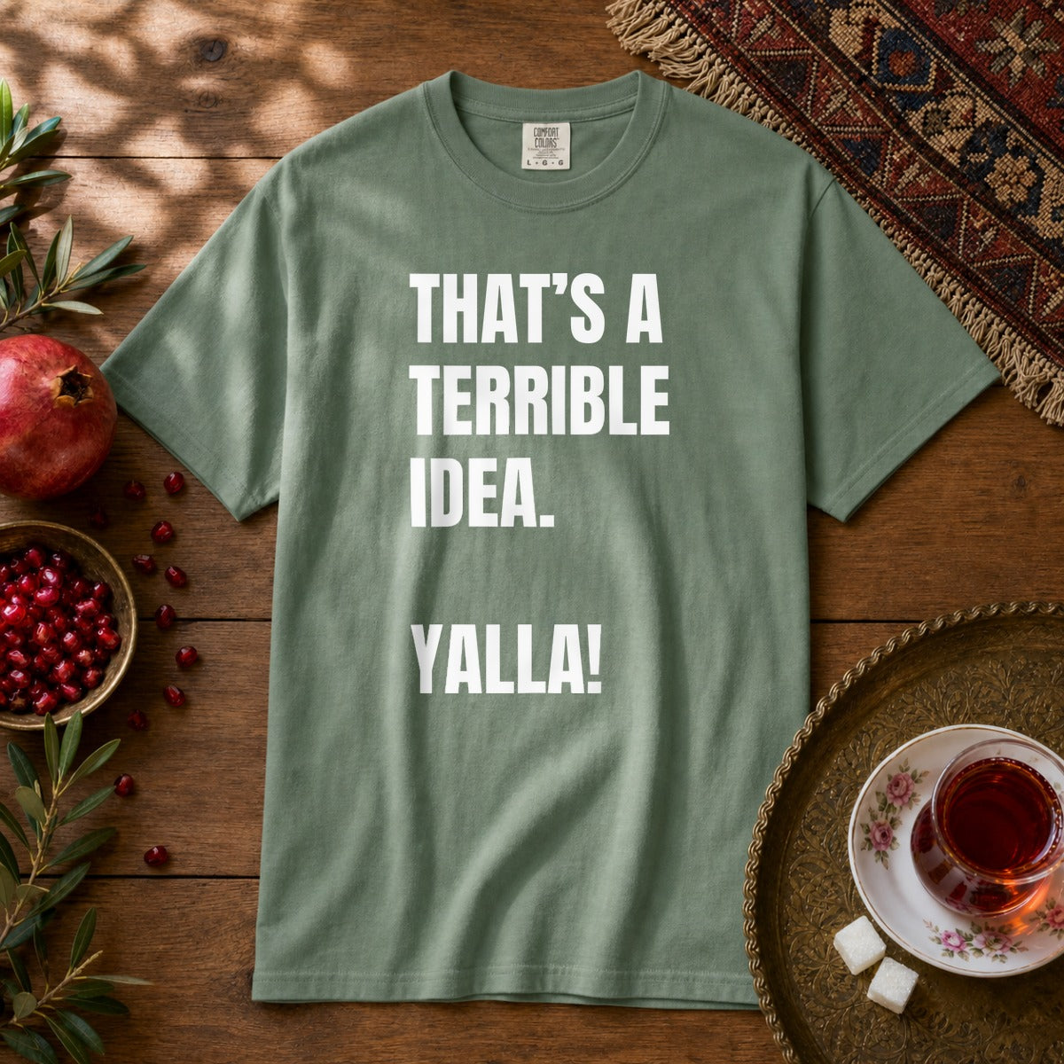 Yalla! Premium Tee - Light Green