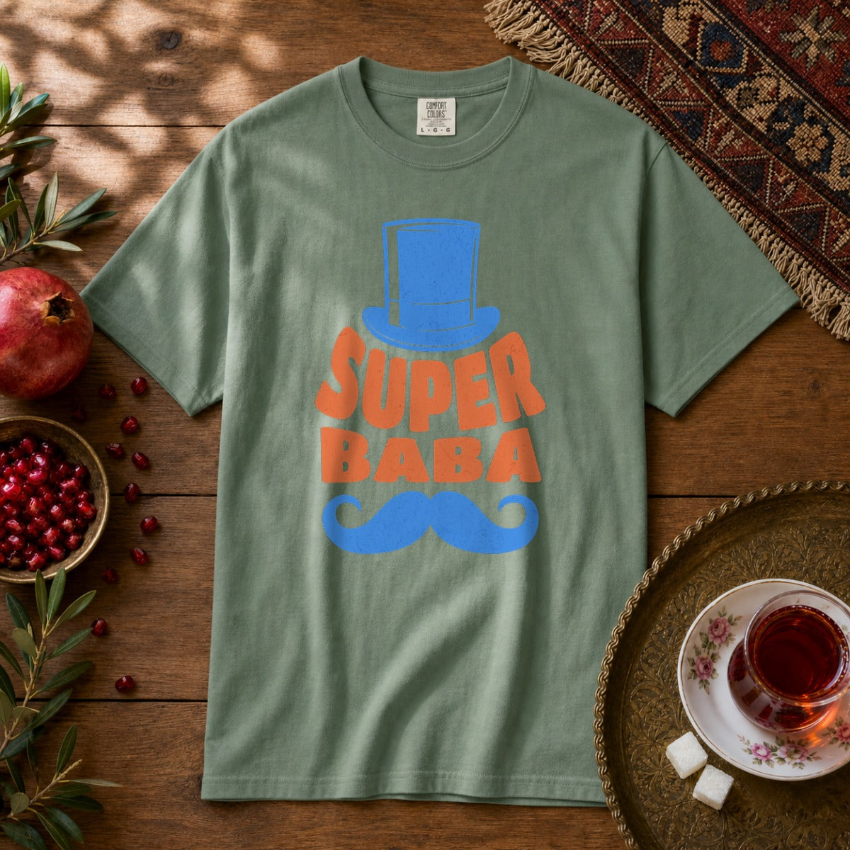 Super Baba Premium Tee - Light Green