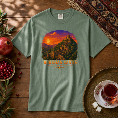 Rudkhan Castle - Pixel Art Premium Tee - Light Green