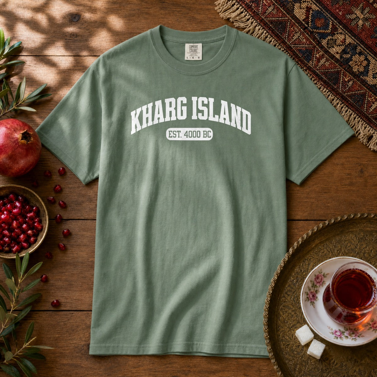 Kharg Island Est. 4000 BC Premium Tee - Light Green