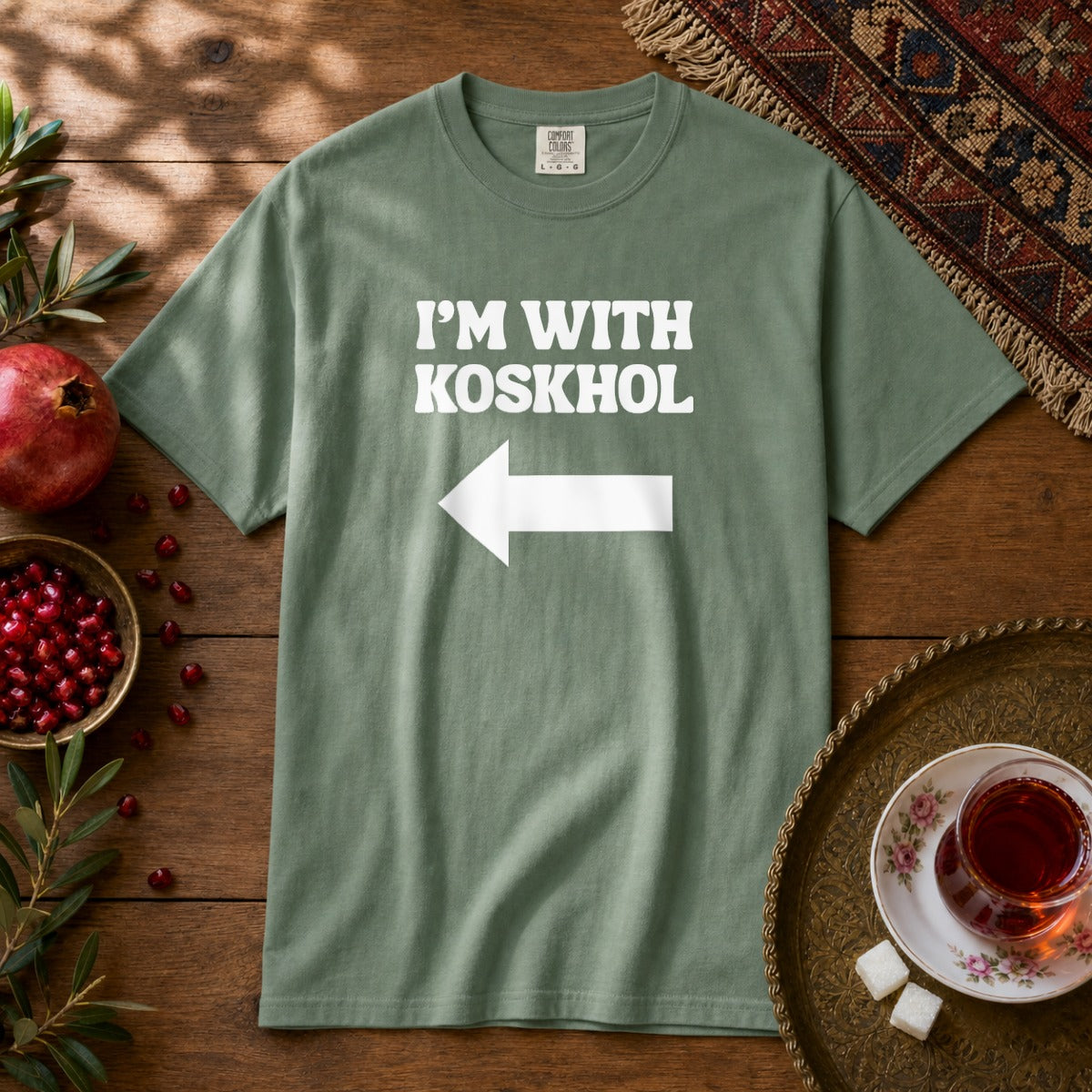 I'm with Koskhol - Right Premium Tee - Light Green
