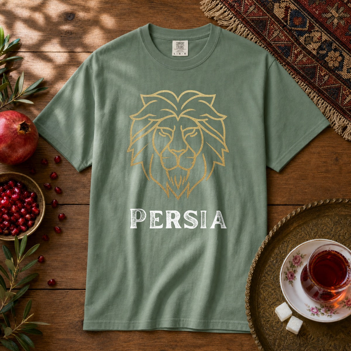 Golden Lion Persia Premium Tee - Light Green