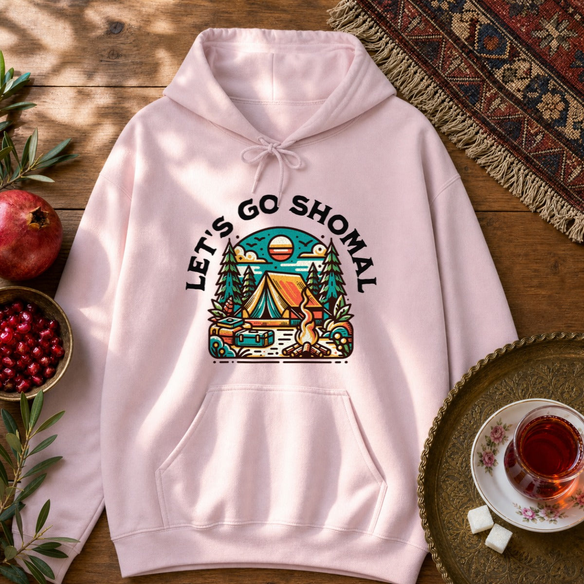 Let's Go Shomal Hoodie - Light Pink