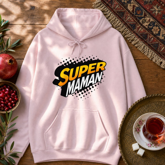 Super Maman Hoodie - Light Pink