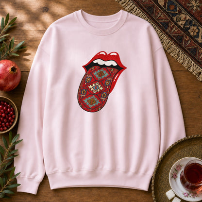 Hot Lips Sweatshirt - Light Pink