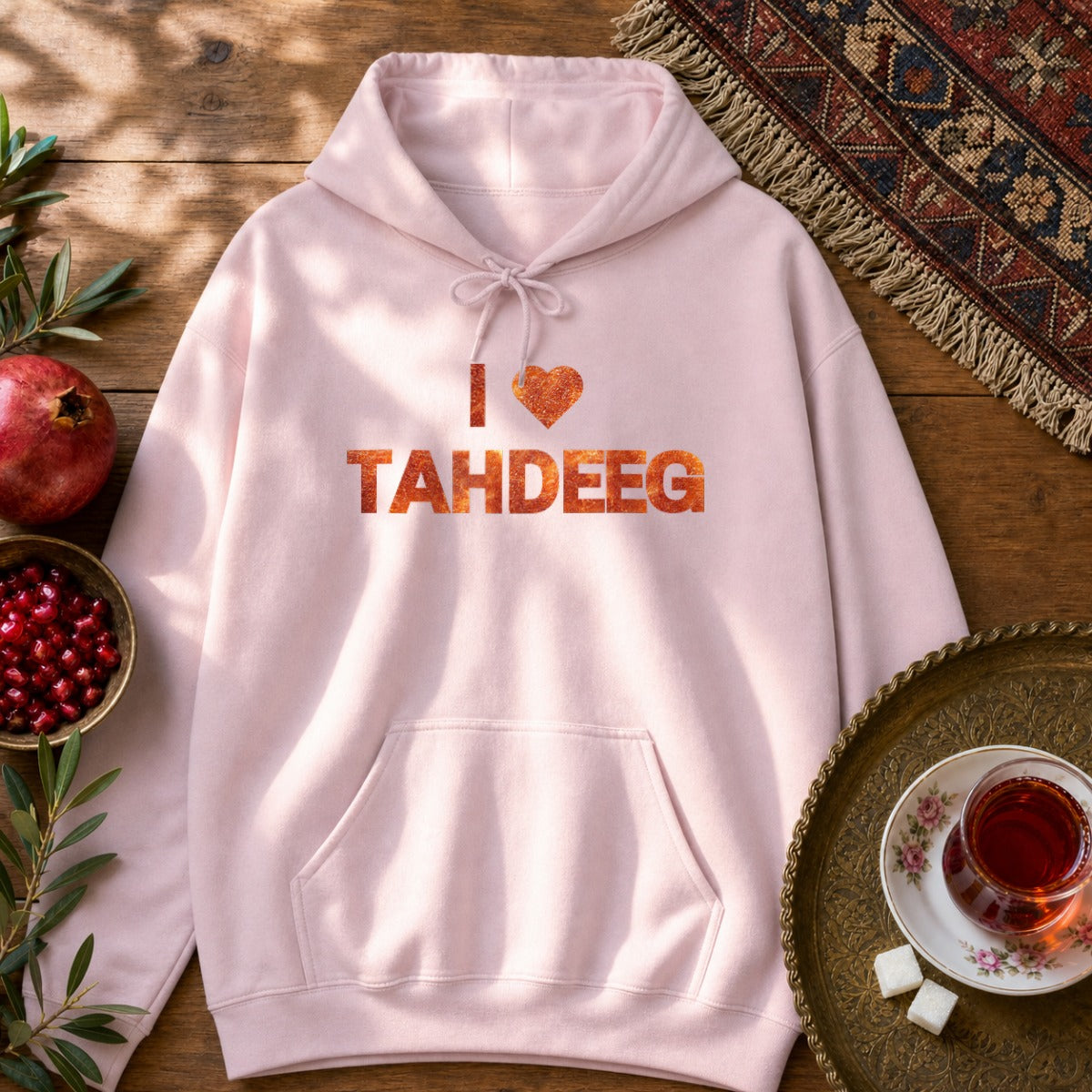 I Love Tahdeeg Hoodie - Light Pink