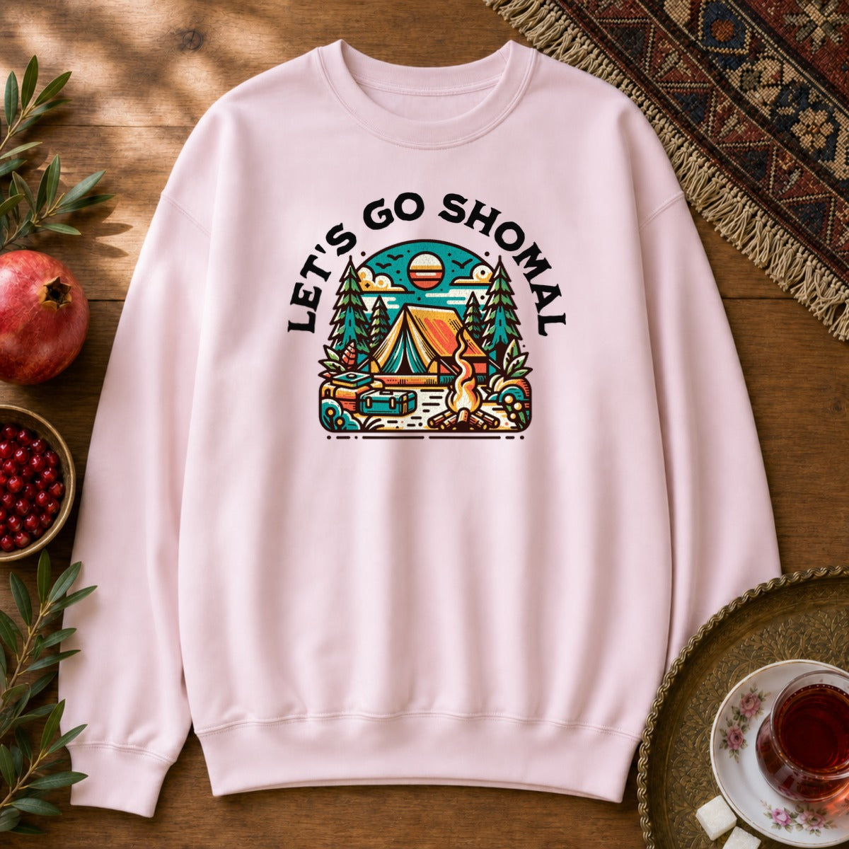 Let's Go Shomal Sweatshirt - Light Pink