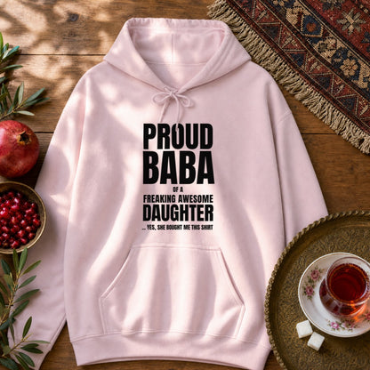 Proud Baba of a Daughter Hoodie - Light Pink