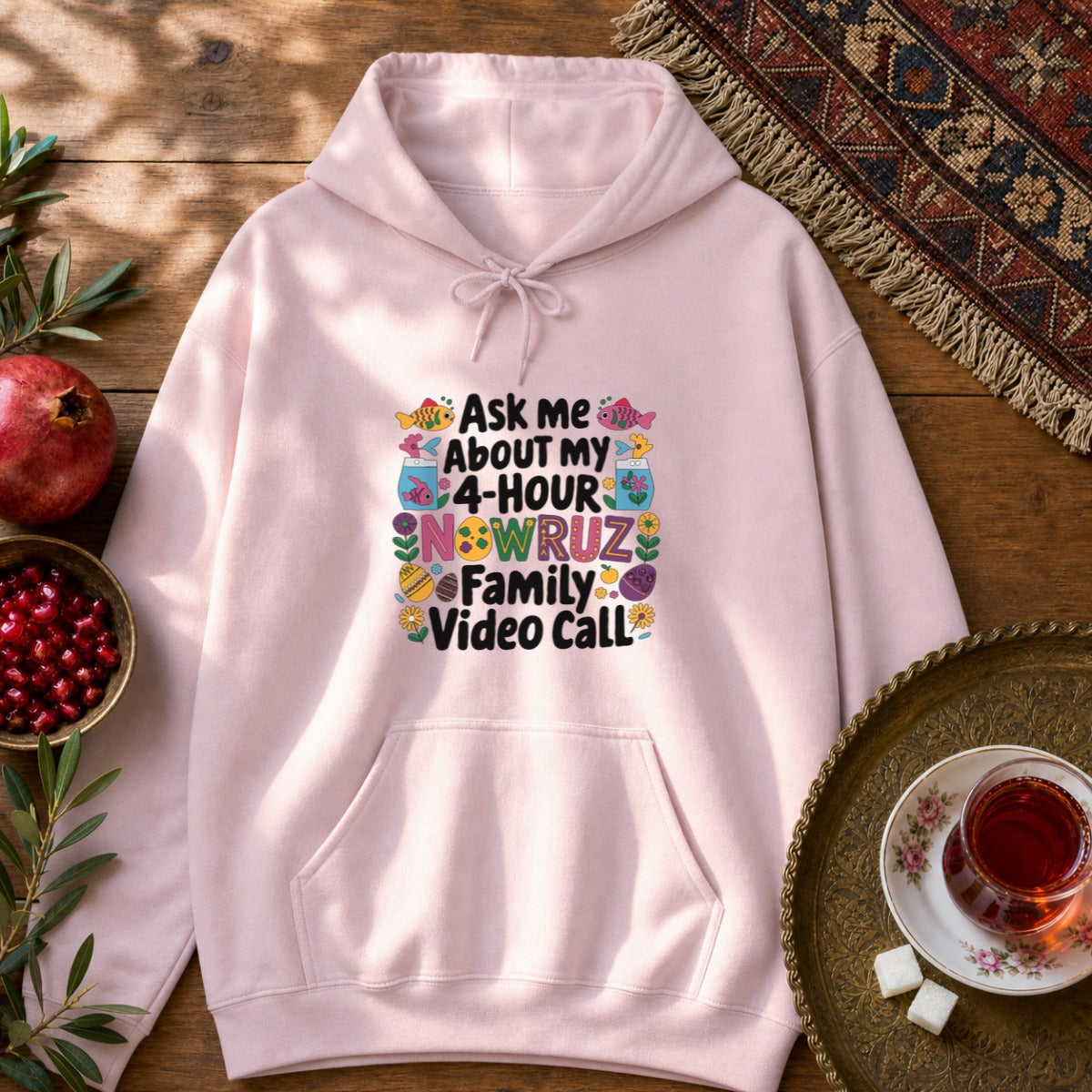 Nowruz Video Call Hoodie - Light Pink