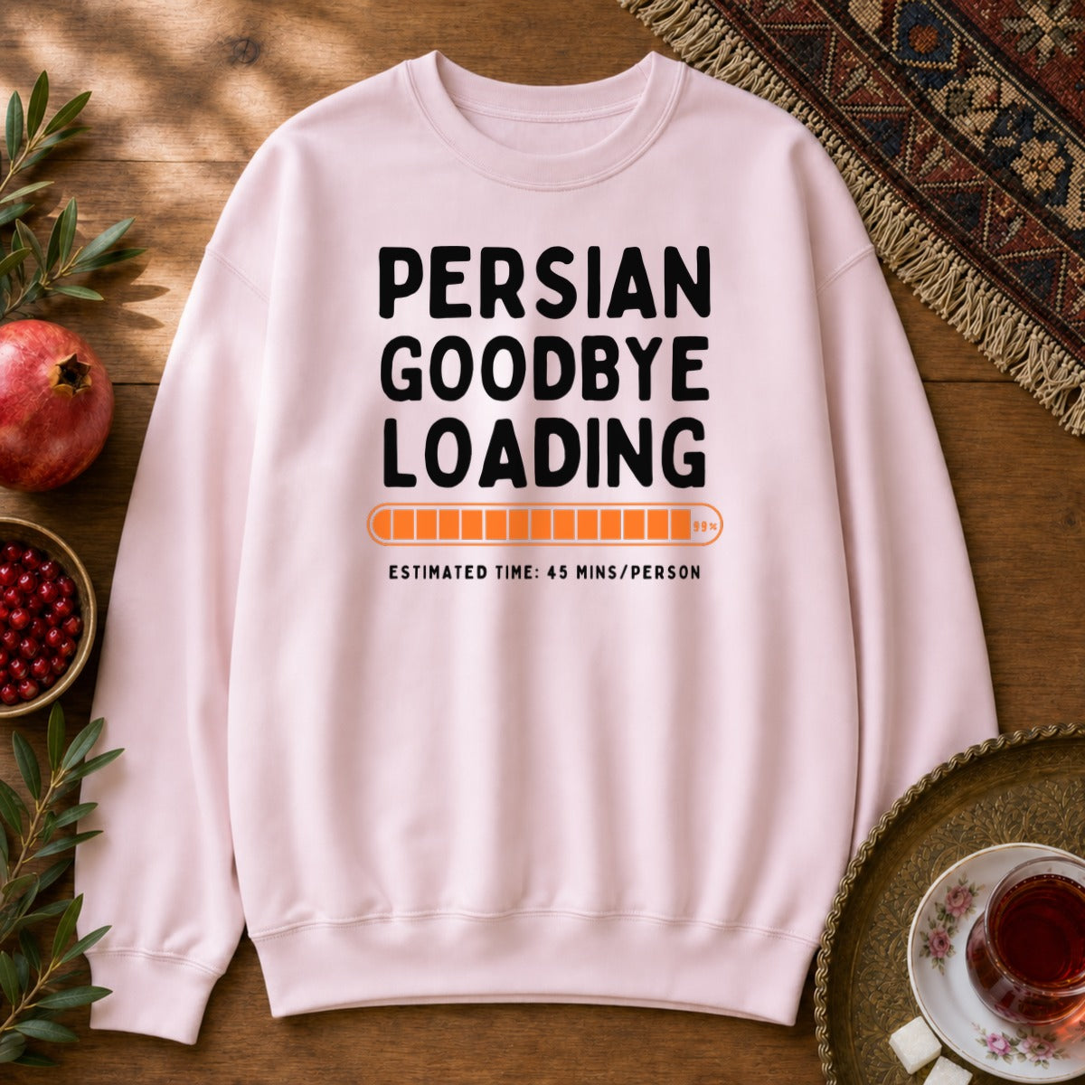 Persian Goodbye Loading Sweatshirt - Light Pink