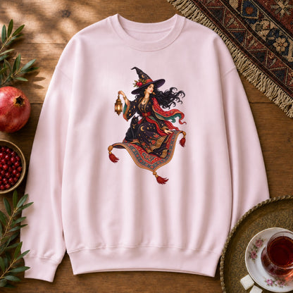 Witch and the Magic Carpet Sweatshirt - Light Pink