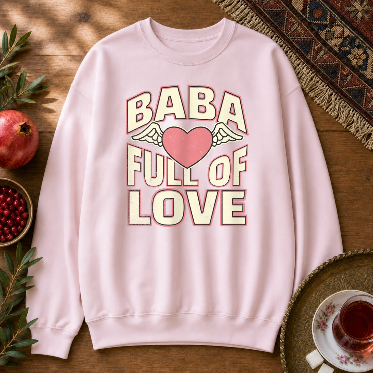 Baba Full of Love Sweatshirt - Light Pink