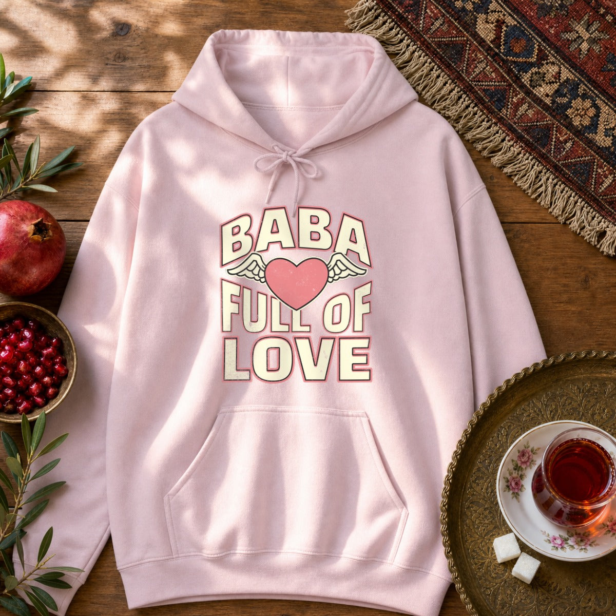 Baba Full of Love Hoodie - Light Pink