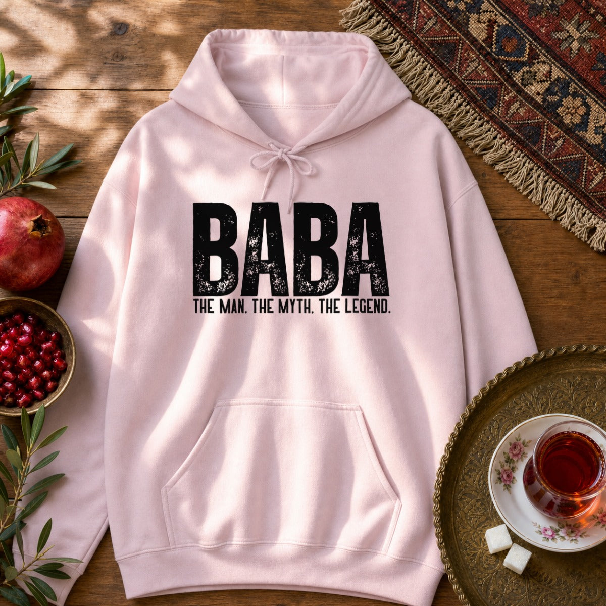 Baba, The Man, The Myth, The Legend Hoodie - Light Pink