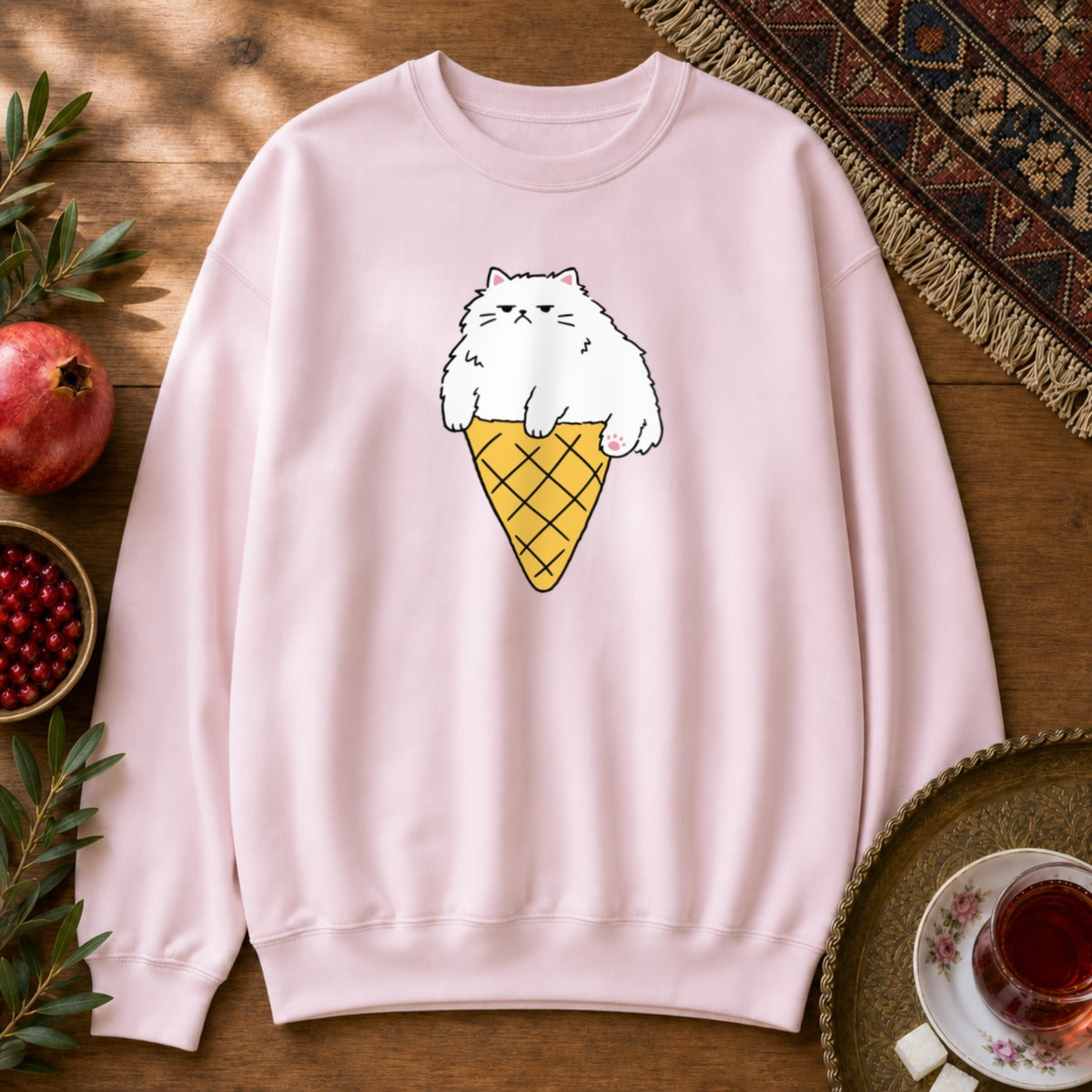 Persian Ice Cream Cone Sweatshirt - Light Pink