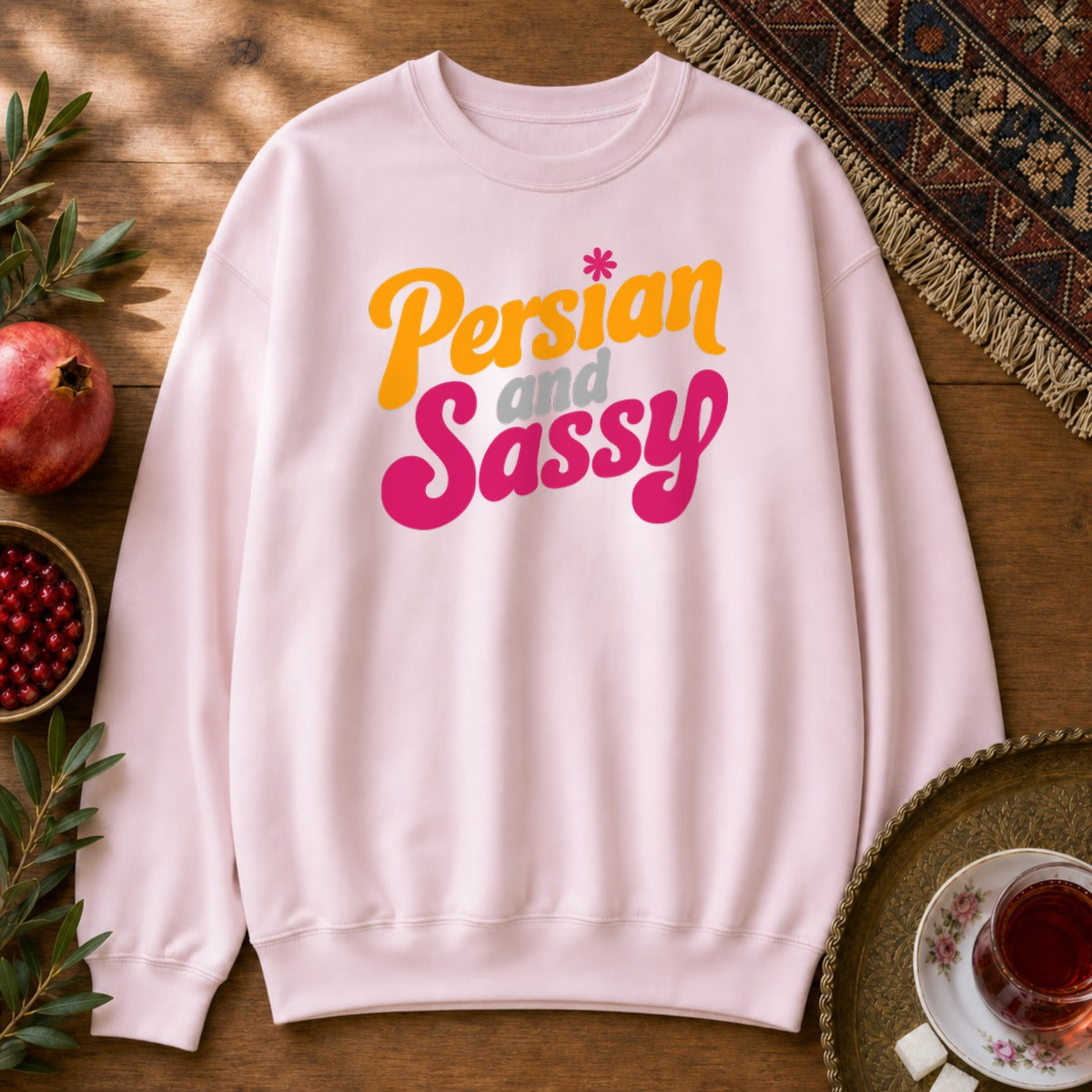 Persian and Sassy Sweatshirt - Light Pink