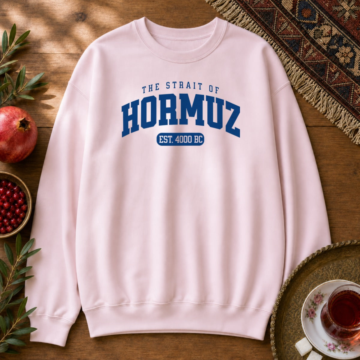 Strait of Hormuz Est. 4000 BC Sweatshirt - Light Pink