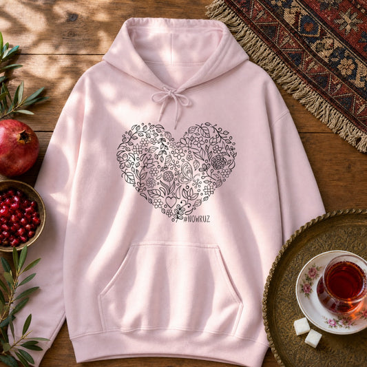Nowruz Heart Hoodie - Light Pink