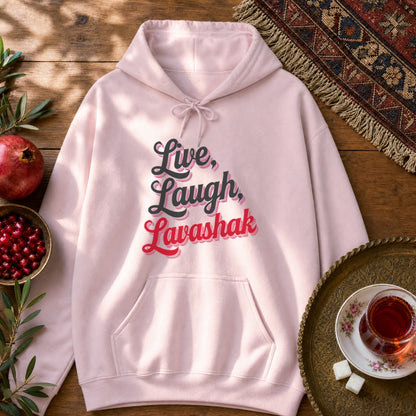 Live, Laugh, Lavashak Hoodie - Light Pink