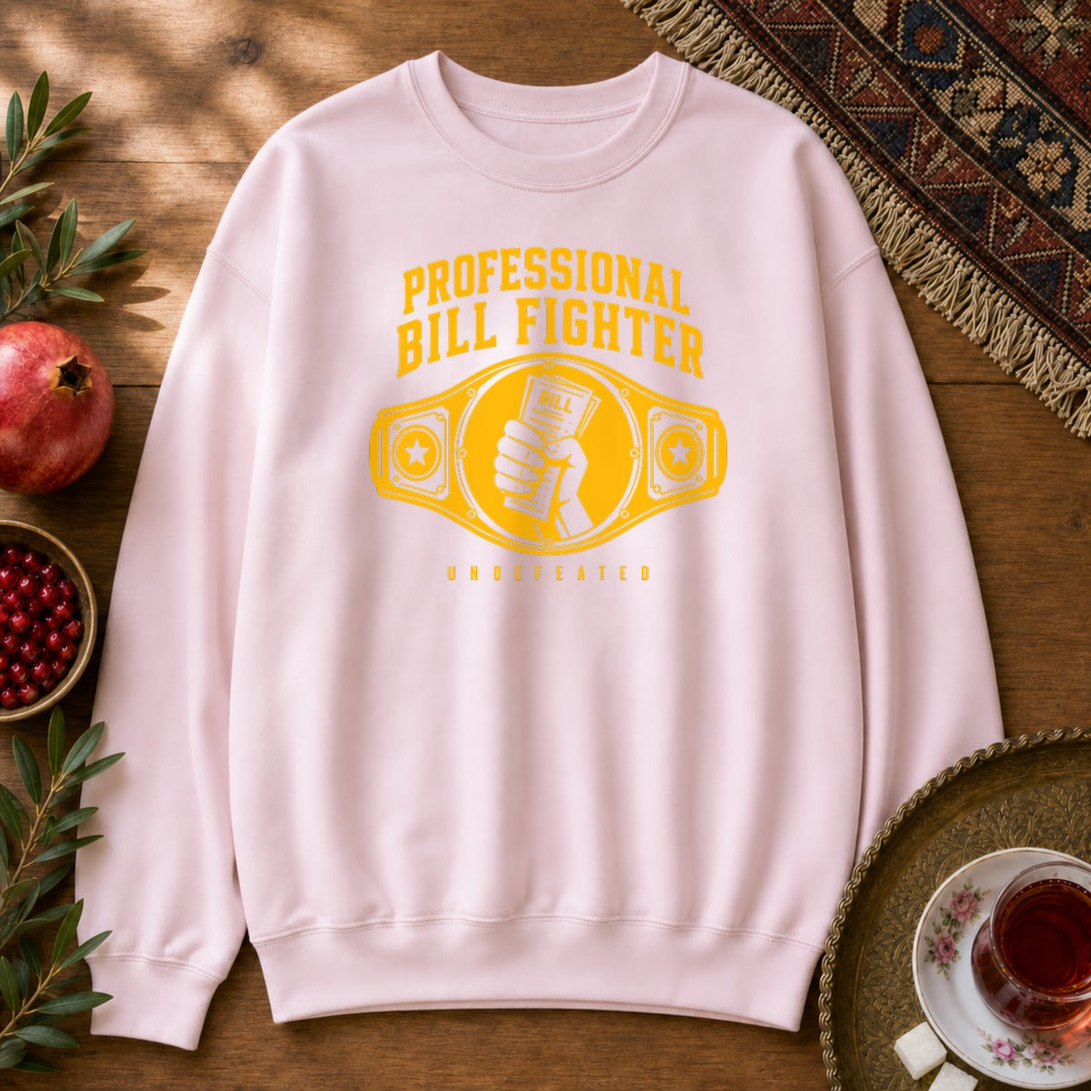 Professional Bill Fighter Sweatshirt - Light Pink