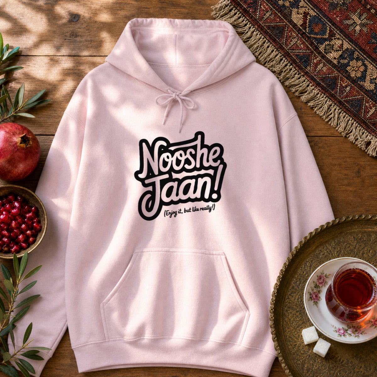Nooshe Jaan, But Like Really Hoodie - Light Pink