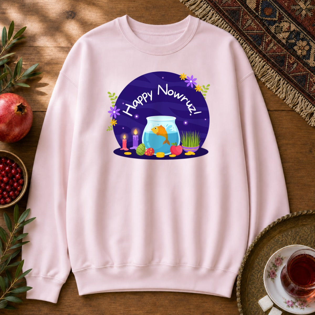 Haft-Seen Nowruz Sweatshirt - Light Pink