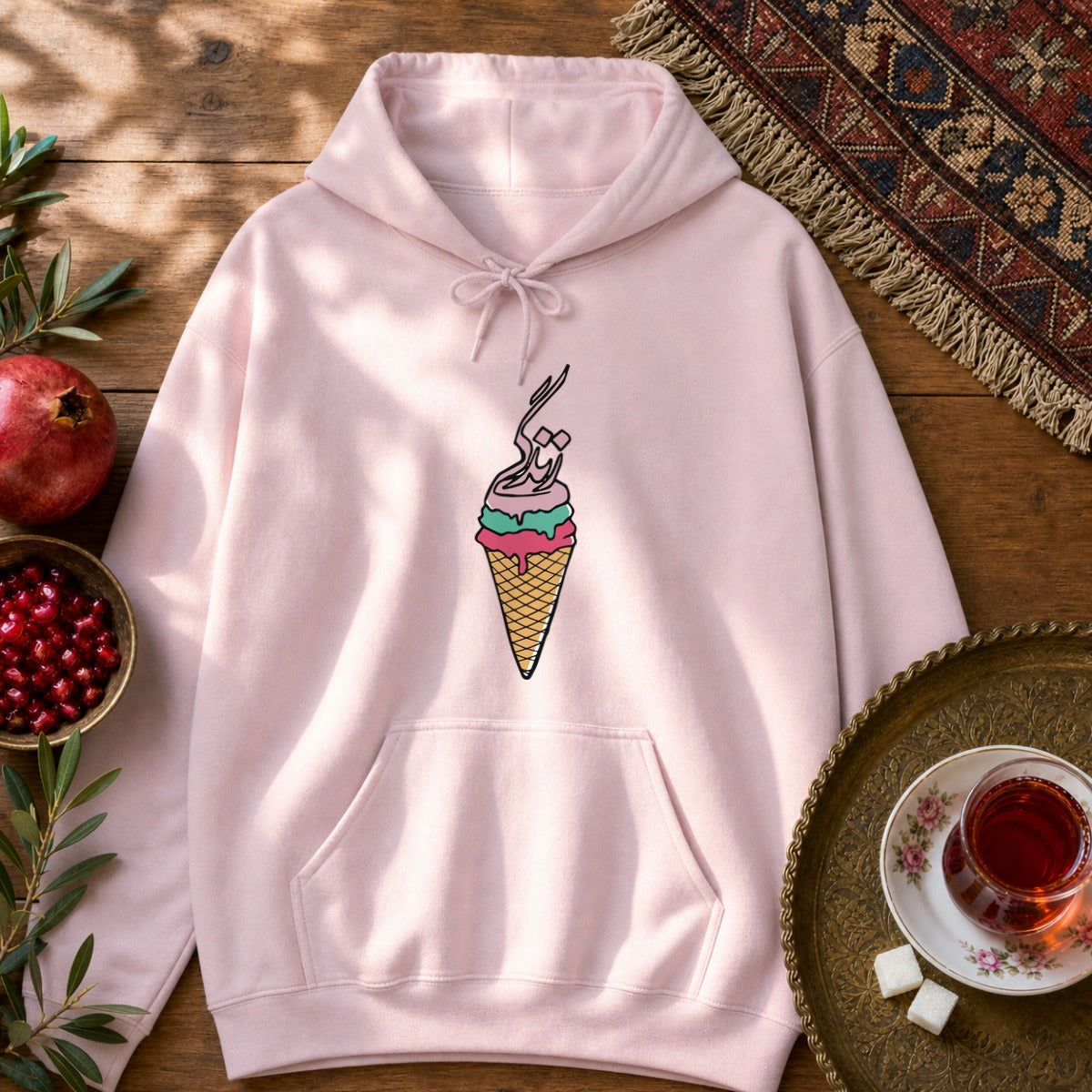 Life Ice Cream Hoodie - Light Pink