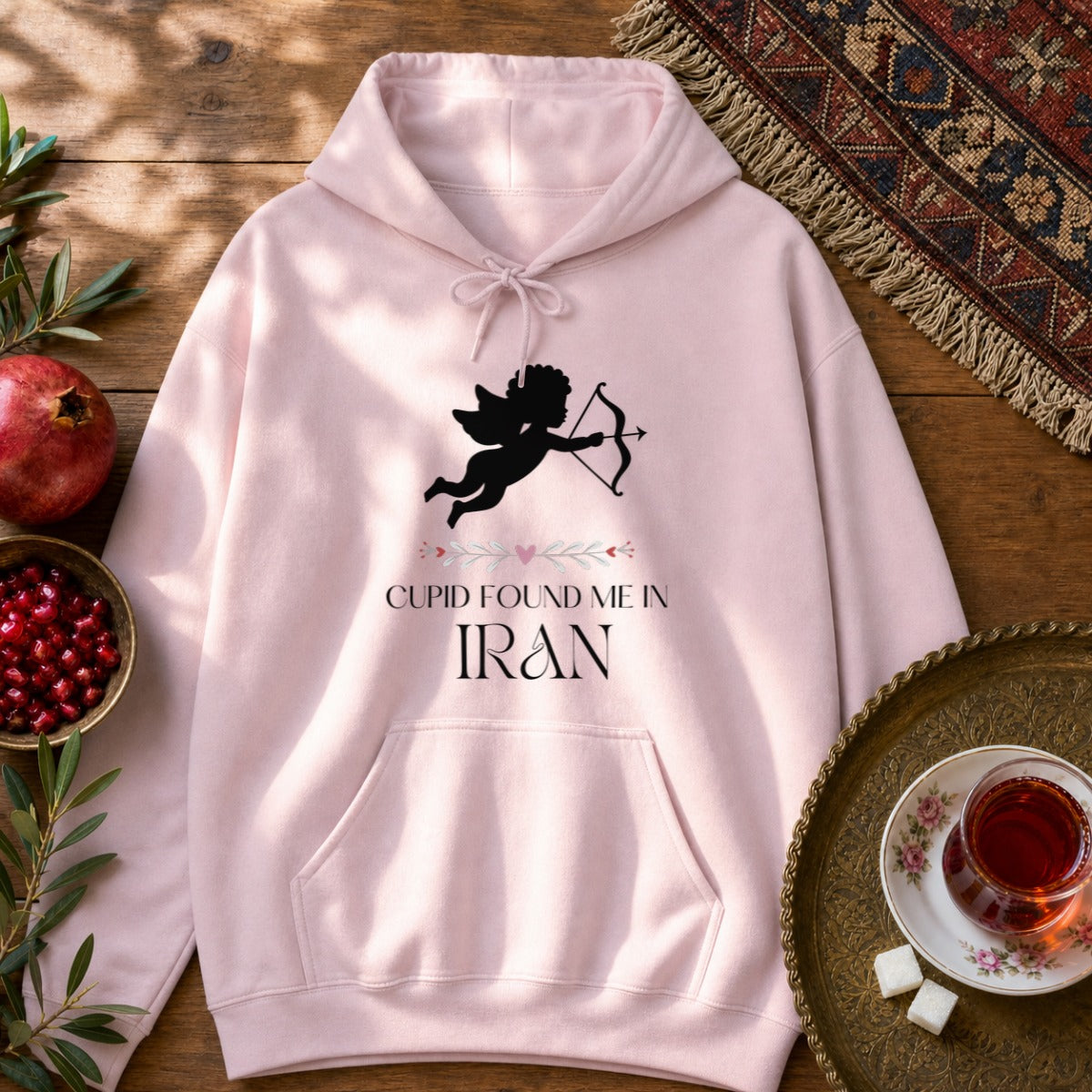 Cupid Found me in Iran Hoodie - Light Pink