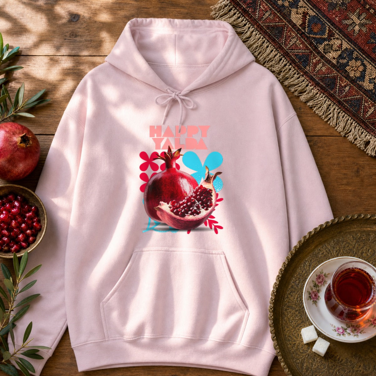 Happy Yalda Hoodie - Light Pink