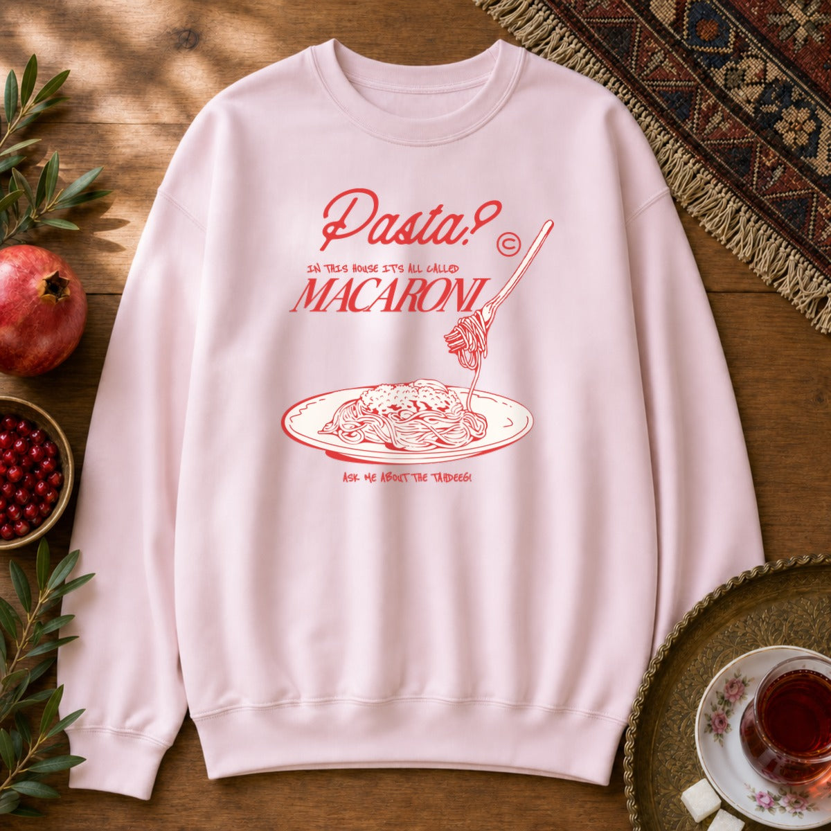 It's All Macaroni Sweatshirt - Light Pink
