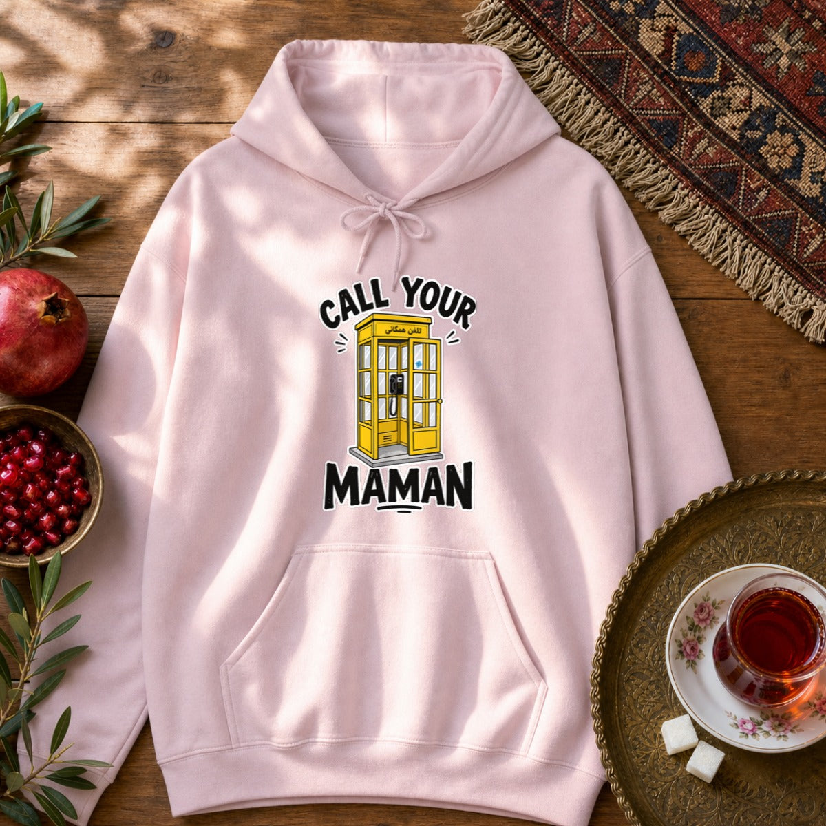 Call your Maman Hoodie - Light Pink