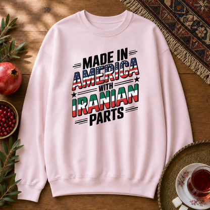 Made in America, with Iranian Parts Sweatshirt - Light Pink