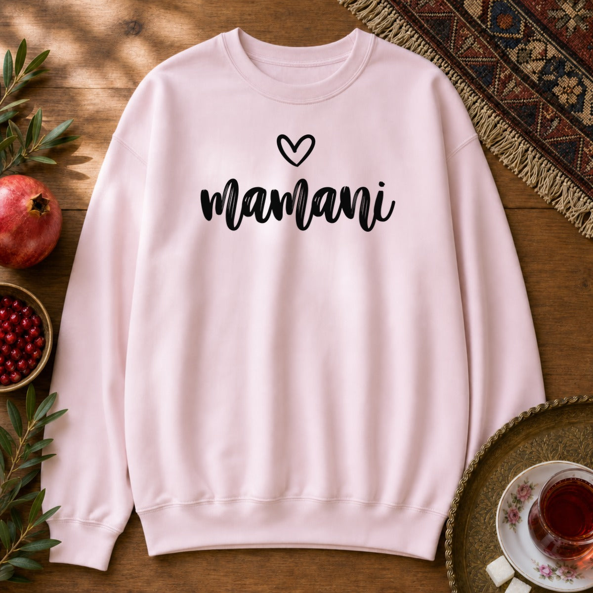 Mamani Heart Sweatshirt - Light Pink