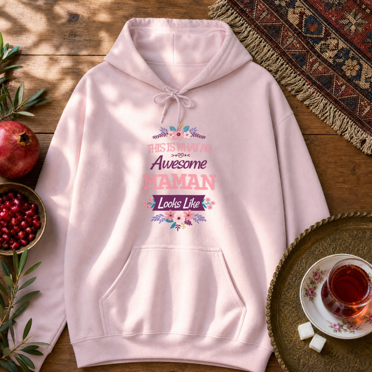 Awesome Maman Hoodie - Light Pink