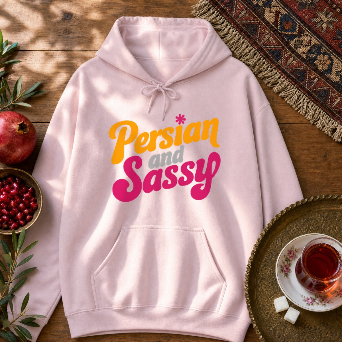 Persian and Sassy Hoodie - Light Pink