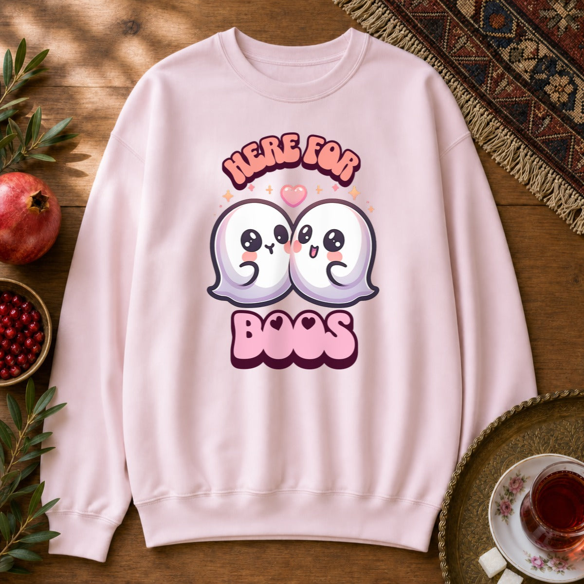 Here for Boos Sweatshirt - Light Pink