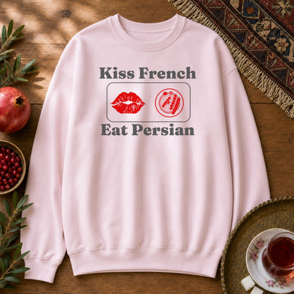 Kiss French, Eat Persian Sweatshirt - Light Pink